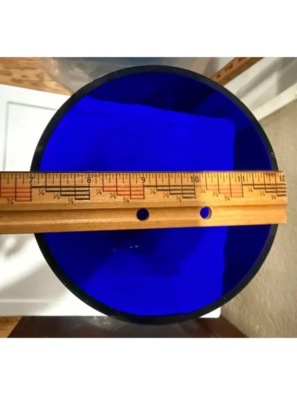 Handcrafted Mouthblown Cobalt Blue Glass Vase From Poland 11.5 Inches Tall